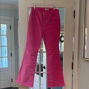 Crown & Ivy Hot Pink Flared Corduroys